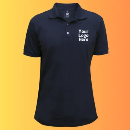 Custom Logo Embroidered Navy Blue T-Shirt