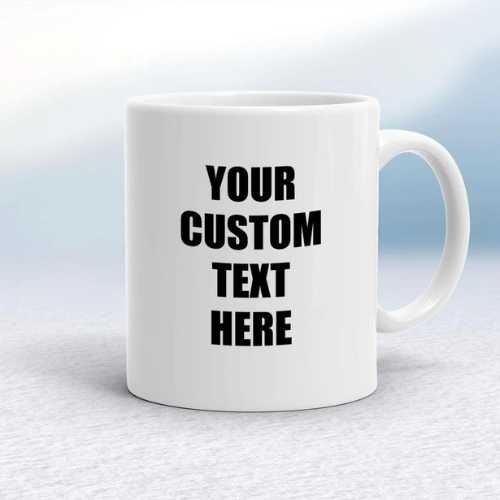 2 Personalized Custom Text Ceramic Mug - Image 1