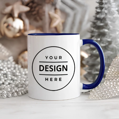 3 Custom Color Handle Ceramic Coffee Mug - Image 1