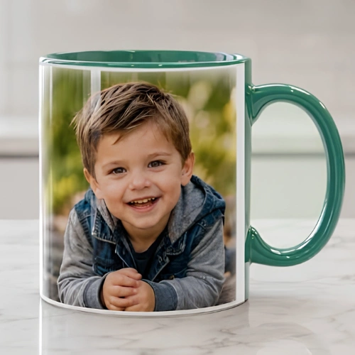 4 Personalized Photo Color Handle Mug - Image 1