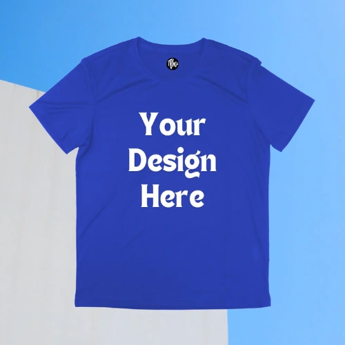 Untitled design (10) Custom Blue Cotton T-Shirt - Image 1